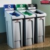 Stacja do Recyklingu Slim Jim® 3 stumienie 87L closed (black)/paper (blue)/ bottles (green)